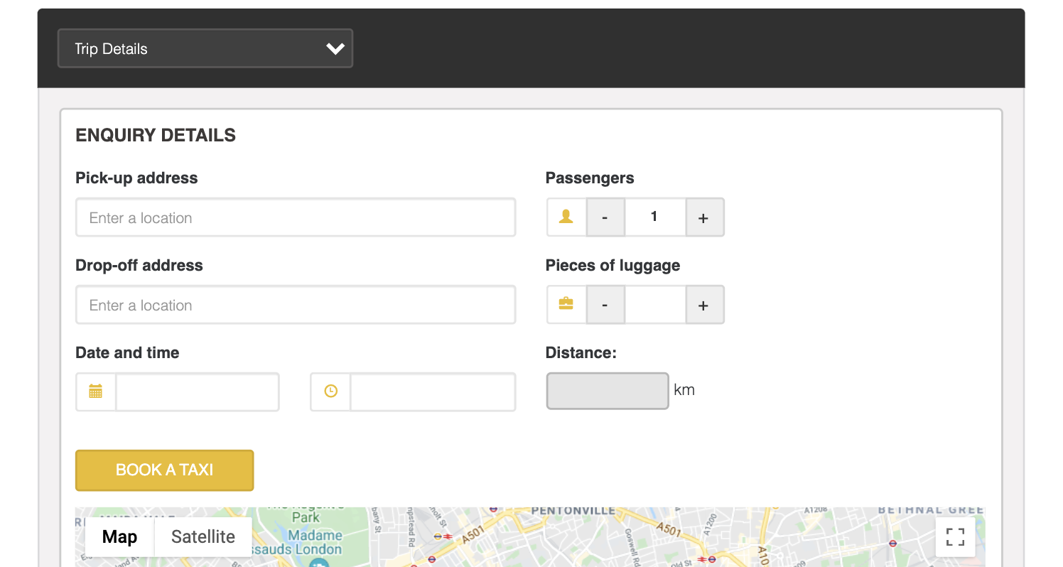 Taxi boekingsysteem voor reserveringen en rittenplanning